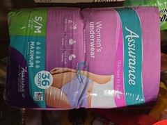 Assurance Women’s Incontinence & Postpartum Underwear, S/M (36 Count)
