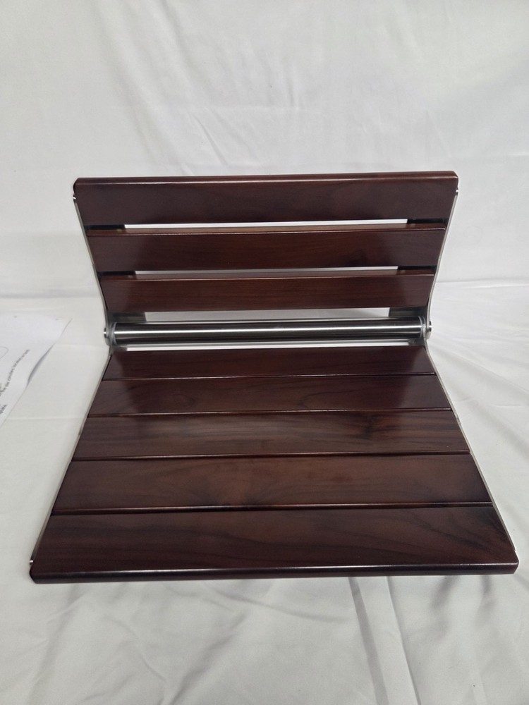 Kitvance Upgraded 20″ ADA Compliant Folding Teak Shower Seat Wall Mount Open Box
