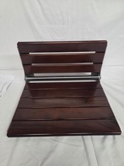 Kitvance Upgraded 20″ ADA Compliant Folding Teak Shower Seat Wall Mount Open Box