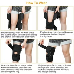 Hinged Knee Brace Compression Sleeve Joint Support Open Patella Stabilizer Wrap