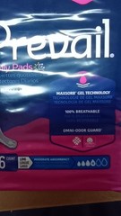 Prevail Daily Incontinence Pads Long Moderate Absorbency 16 Ct 348 ml