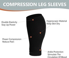 Plus Size Compression Leg Sleeves for Women& Men 15-20mmHg Wide Calf Knee Hig…
