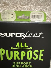 Superfeet Green All-Purpose Support High Arch Insoles D, M 9.5-11, W 10.5-12 NEW