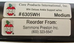 New Core Products Deluxe White Ankle Support
