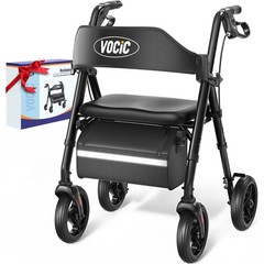 VOCIC Z21 Rollator Walker with Seat Supports 350lb, Ergonomic & Lightweight