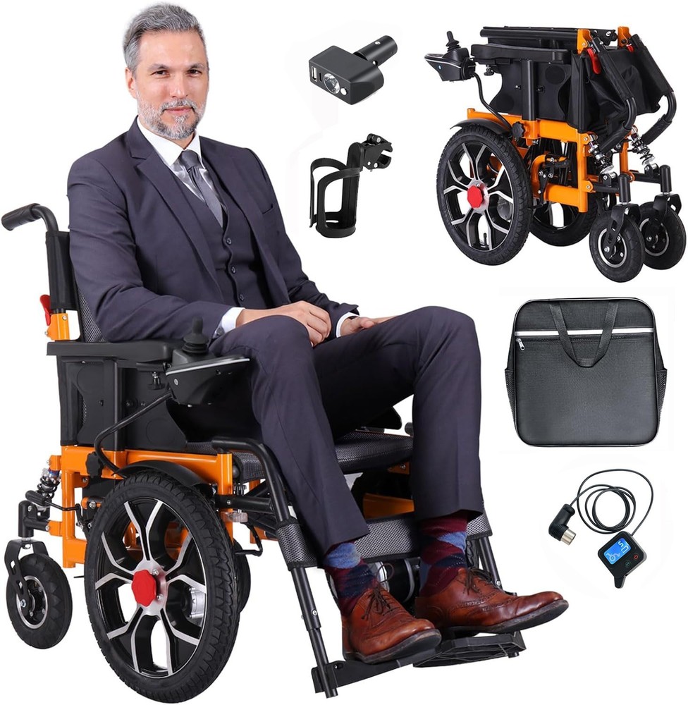 Electric Wheelchairs for Adults, 16″ Big Front Wheel, 20in Seat Width Wheelchair