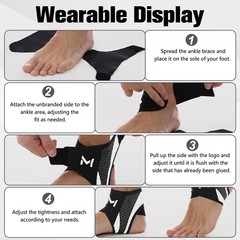 Ankle Brace for Men & Women, Adjustable Figure-8 Stabilizer with Straps Gray