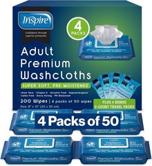 Oversized 8×12 Adult Wet Wipes: Hypoallergenic Cleansing for Seniors – 200 Count