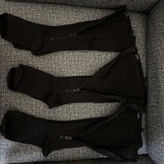 Zippered Compression Socks Full Toe (3 pair) 2XL Black Unisex 🆕