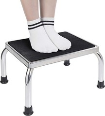 Vaunn Medical Foot Step Stool 1 Count (Pack of 1), Chrome Without Handle
