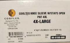 Corflex Cooltex Black Neoprene Knee Sleeve Brace Stabilizer Open PATELLA 4XL