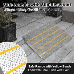Door Threshold Ramp Lightweight Non-Slip Easy Access Wheelchair Scooter 800 lbs