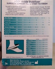 Med Spec ASO Ankle Stabilizer Orthosis Black Size Large Brace