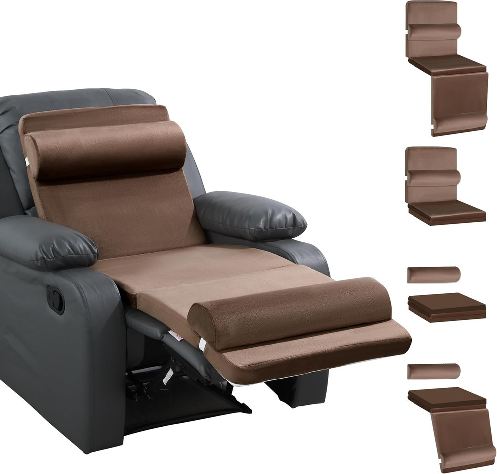 5-in-1 Recliner Seat Cushion for Elderly+Lumbar Support Pillow + Leg Pad, with A