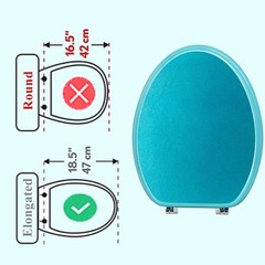 Elongated Toilet Seat Wood Toilet Seat Prevent Shifting with Zinc Alloy Hinges