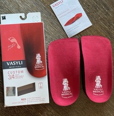 Vasyli Medical Custom 3/4th Heat Moldable High Density Orthotic Insoles Size L