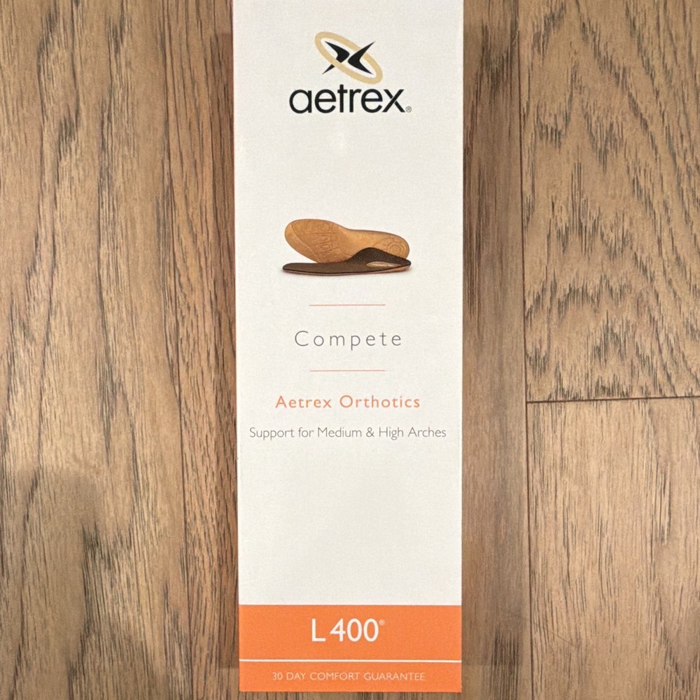 Aetrex Compete L400 Orthotic Insoles Full Length Anti-Microbial Women US 9