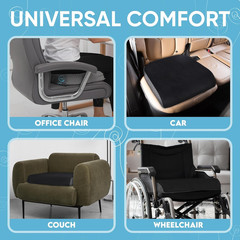 Large Memory Foam Seat Cushion 19×17 Ergonomic Office Chair Car Cushion