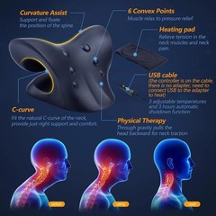 Neck Stretcher Heated for Pain Relief Cervical Traction Device Pillow Graphene