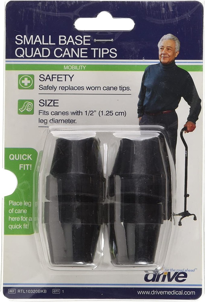 Drive Cane Tips 1/2″ Metal Reinforced 4 ct Black (RTL 10320BKB)