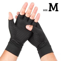 1 Pairs Copper Arthritis Compression Gloves Hand Support Joint Pain Relief Black