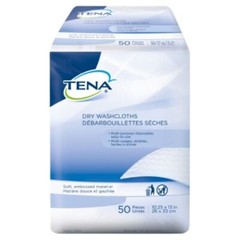 Washcloth TENA® Dry 10-1/4 X 13 Inch White Disposable (50/BG,20BG/CS =1000pcs)