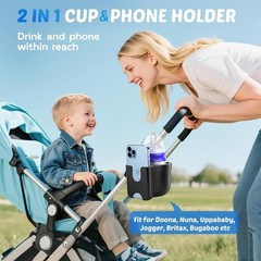 2-in-1 Universal Cup & Phone Holder for Walkers, Wheelchairs & Mobility Scooters