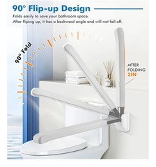 Flip up Grab Bar 29.5IN Toilet Grab Bar Folding Handicap Bars Non-Skid Anti-Knoc