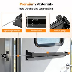 2-in-1 Aluminum RV Screen Door Handle Grab Bar with Auto Closer, Adjustable 21