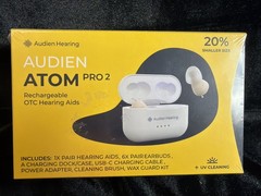Audien ATOM PRO 2 Wireless Rechargeable OTC Hearing NEW