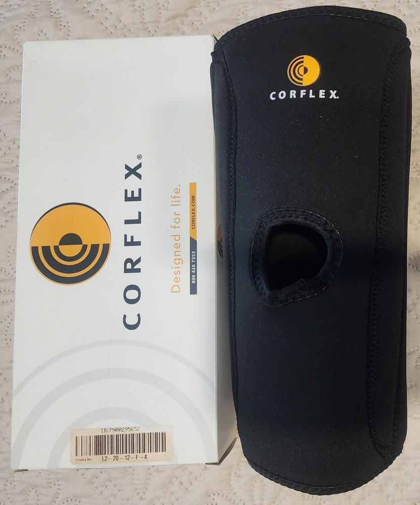 Corflex Cooltex Black Neoprene Knee Sleeve Brace Stabilizer Open PATELLA 2XL XXL