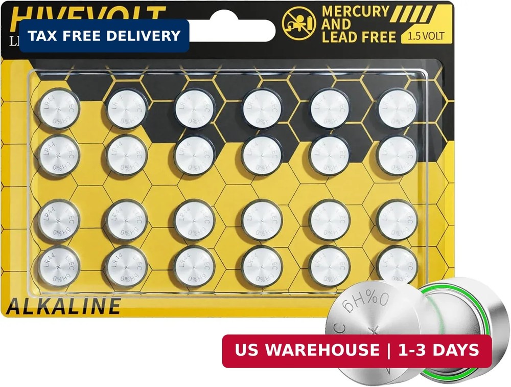 AG13 LR44 Batteries 24 Count, L1154F A76 357 303 SR44 Premium Alkaline Battery 1