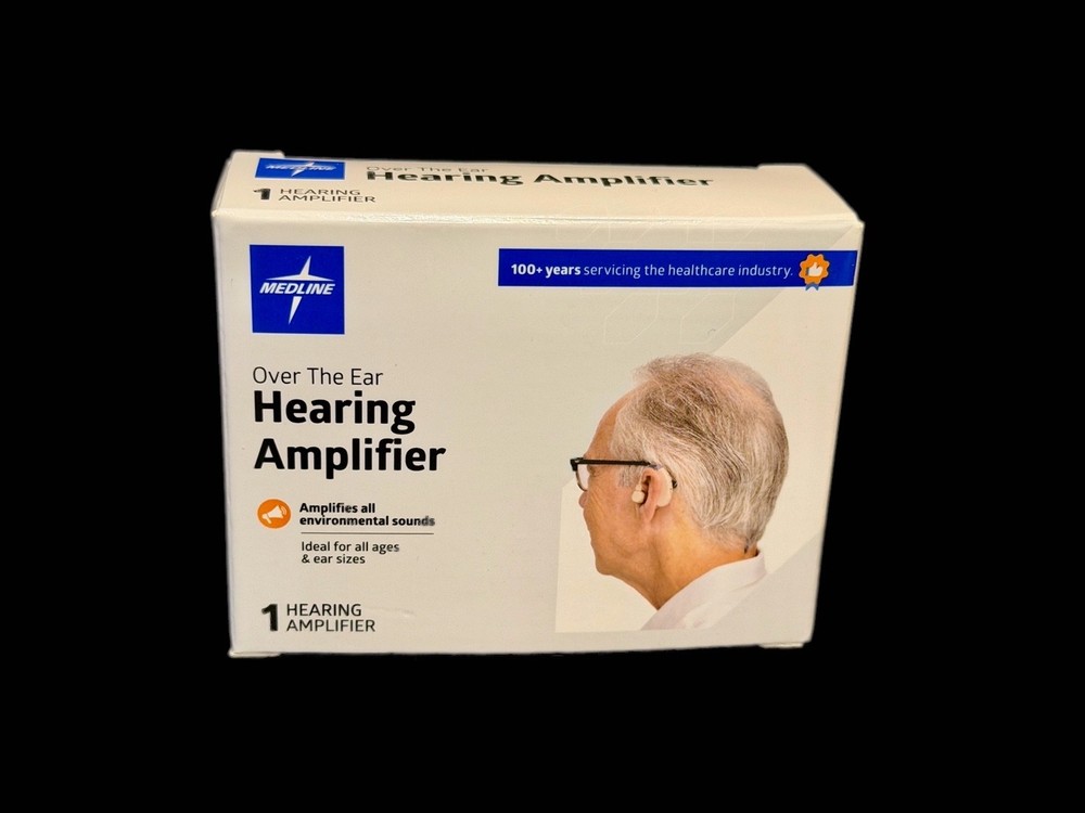 Medline Over the Ear Hearing Amplifier Open Box Complete with Batteries