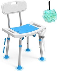 Loyoda Shower Chair for Inside Shower with Removable Back, Adjustable Height.