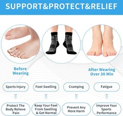 Compression Ankle Support Socks Cushioned Athletic Men Women 2 3 6 Pairs