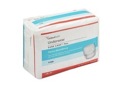 72 Count Incontinence Underwear (4 Packs 18) Heavy Unisex Large Cardinal Health