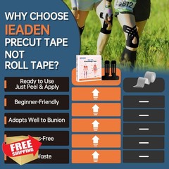 IEADEN Black Knee Kinesiology Tape 10 Pcs