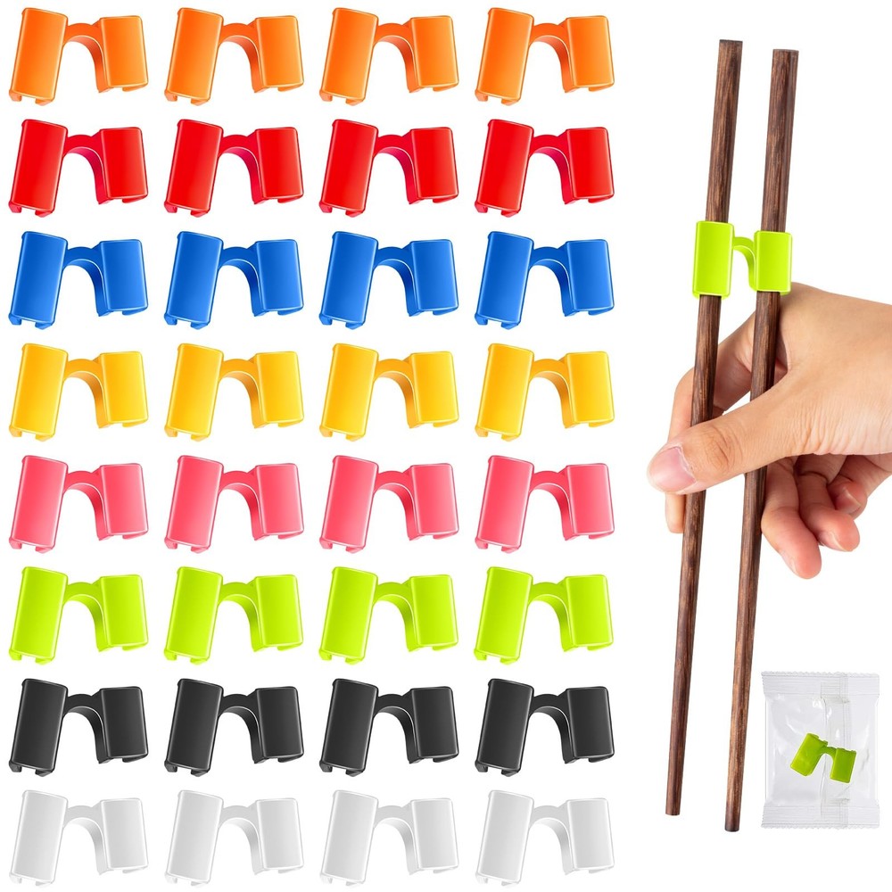 200 PCS Reusable Chopsticks Helper Multicolor Plastic Practice Trainer Chinese