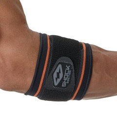Shock Doctor Compression Knit Tennis/Golf Elbow Sleeve w/ Support – Black/Gray