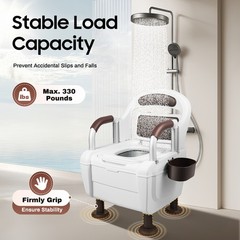 Bedside Commode, Adult Potty Chair Load 330lb for Seniors Elderly & Others