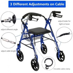 Medline Lumex 4 Wheel Drive Folding Wheelchair Hand Brake Cable 41″ Compatible