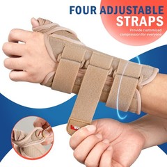 FEATOL Carpal Tunnel Wrist Brace Small/Medium(Pack of 1), Right Hand-Beige