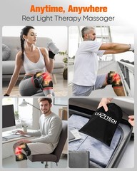 Cordless Red Light Therapy Knee Brace & Vibration Massager, Infrared Heating Pad