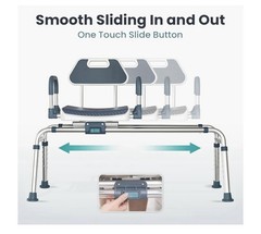 Sliding Shower Chair Tub Transfer Bench with Swivel Seat Bench for Elderly 360.