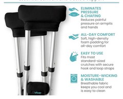 Vive Premium Crutch Pads & Hand Grips – Comfortable, Breathable, Machine