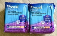 Lot 2 Prevail Per-Fit Women’s Incontinence Underwear Size XL (58”-68”) 28 Total