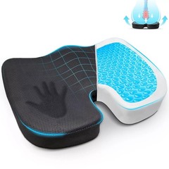 Gel Enhanced Memory Foam Seat Cushion Pillow Office Desk Chair Wheelchair, Black