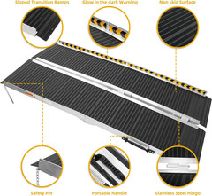 6FT Portable Non-Slip Aluminum Wheelchair Ramp for Home Steps and Doorways