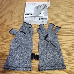 New IMAK Compression Arthritis Gloves Size Small Gray Brownmed A20170