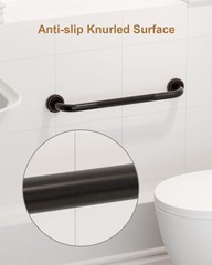 20″ Antique Bronze Shower Grab Bars – 2pk Solid Brass, Secure Wall Mount
